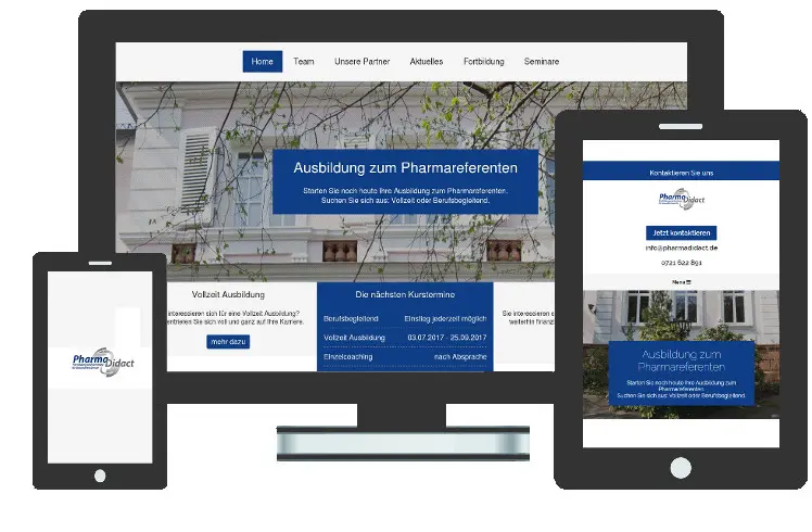 Webseite von PharmaDidact GmbH