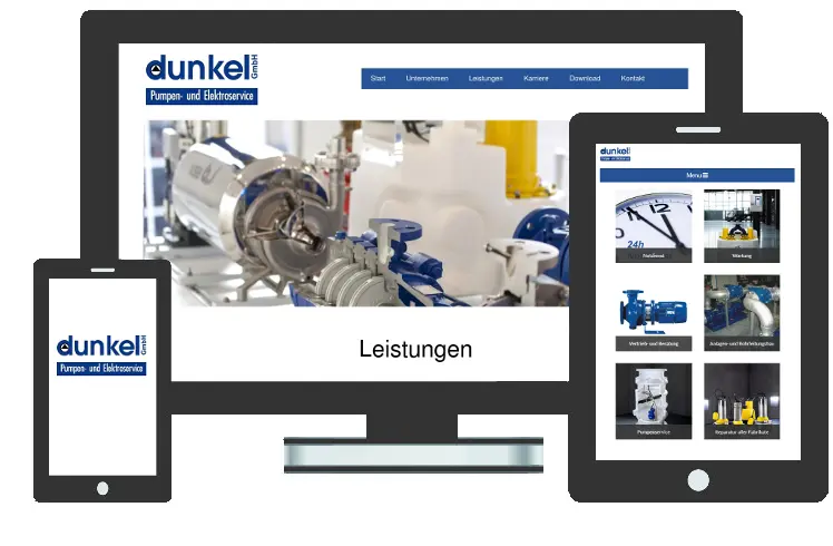 Webseite von Pumpen- und Elektroservice Dunkel GmbH